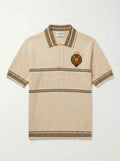 Cream Short Sleeve Polo Shirt Diamond