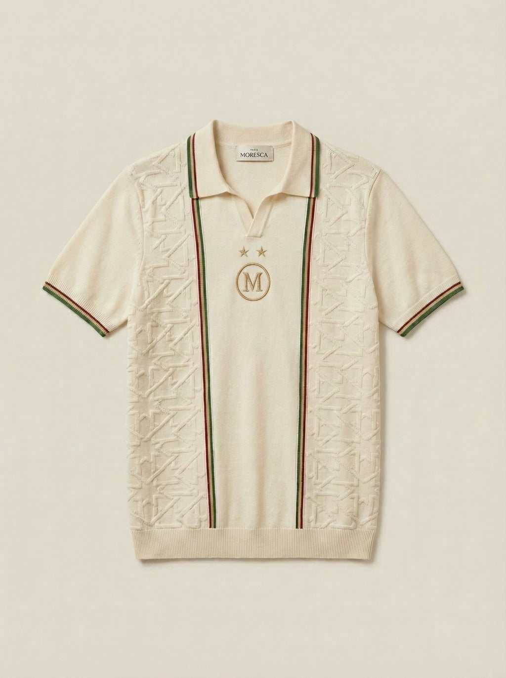 Striped Short Sleeve Polo Shirt Andalou
