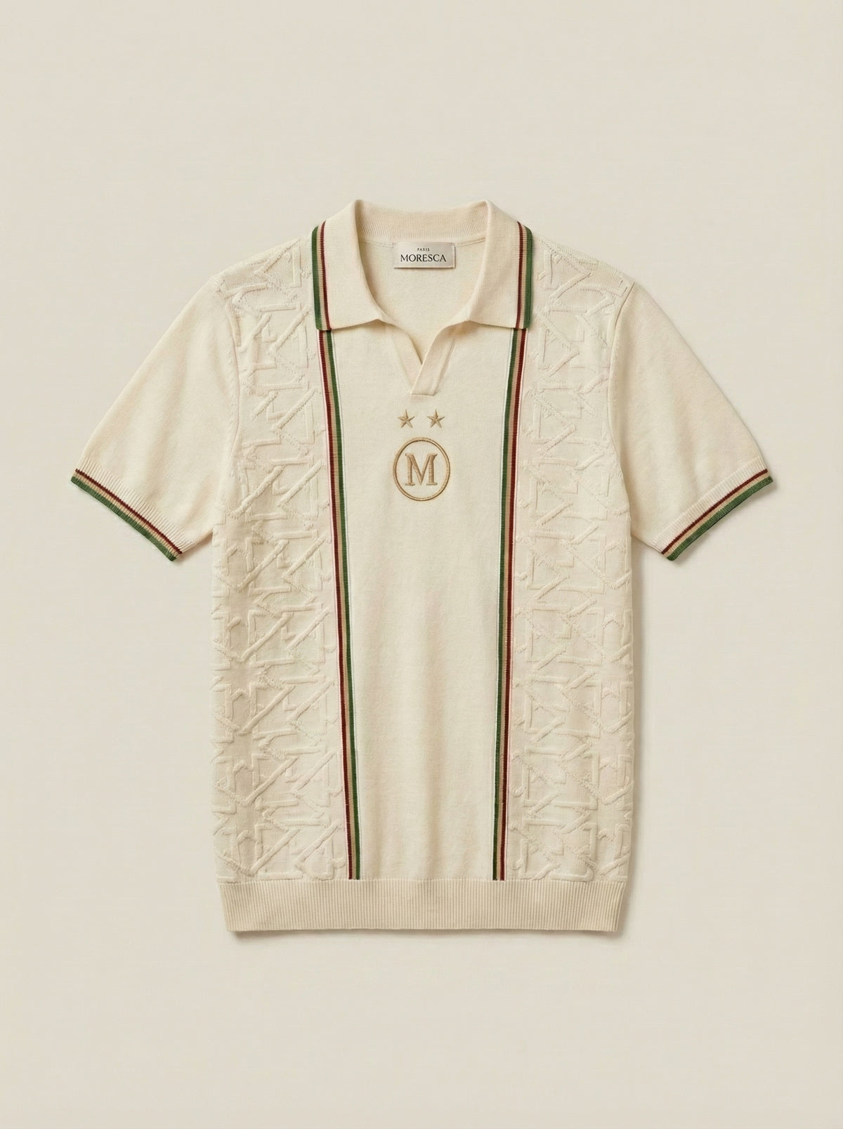 Striped Short Sleeve Polo Shirt Andalou